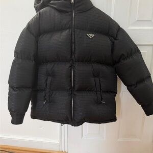 Prada Re-Nylon Puffer Jacket with Hood